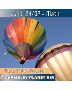 Billet de vol en montgolfière - Mondial Chambley 2023 - Vol du 24/07/2023 matin - Vivez l'expérience d'un vol hors du commun alors que la nature s'éveille...